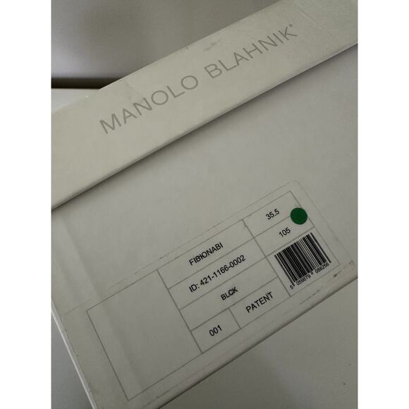 $1045 Manolo Blahnik Heels Fibionabi 105 patent Black mule Sandals Size 35.5 NEW - Picture 6 of 6